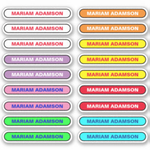 18 Full Name Tag Slips - School Student Stickers