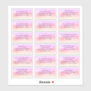 18 Guest Name Address Pink Lilac Watercolors
