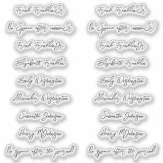 18 Guest Names Handwriting Style Script