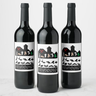 18 Halloween Tangram Images Wine Label