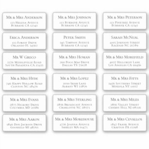 18 Individual Name Address Labels