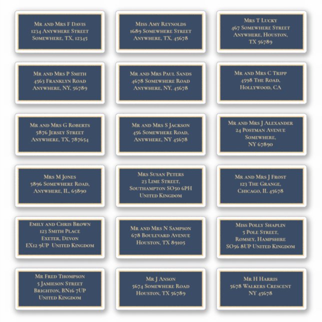18 Individual Recipient Name Address Gold Navy (Front)