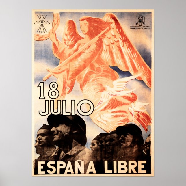 18 JULIO ESPANA LIBRE Spanish Civil War Propaganda Poster (Front)