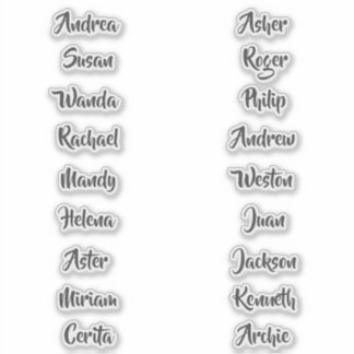 18 Names Custom Text Scrapbook Word Set Stickers