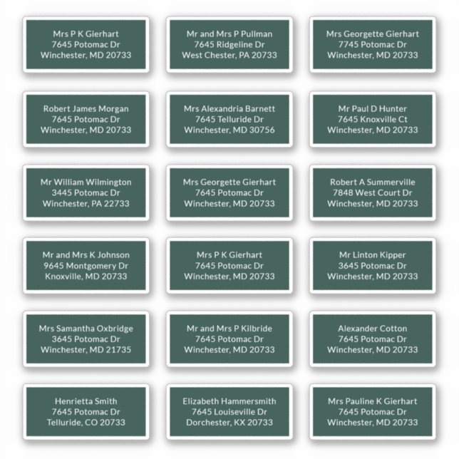 18 Nom du récipiendaire Mariage Étiquettes de adre (Devant)
