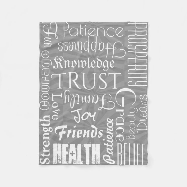 18 Personalized Names or Words Best Wishes fleece Blanket (Front)