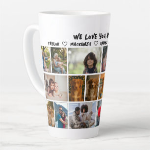  18 photo collage and personalized text photo gift latte mug