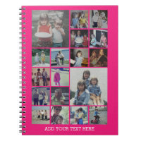18 Photo Collage and Text - Can Edit Hot Pink