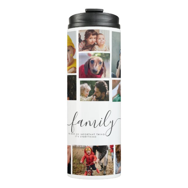 18 Photo Collage Cute Family Love Memory Thermal Tumbler (Front)