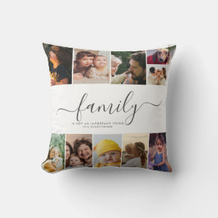 18 Photo Collage Cute Family Love Memory Throw Pillow