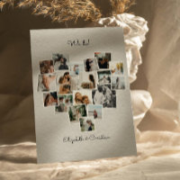18 Photos Collage Heart Shape Wedding