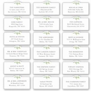 18 Sticker d'adresse de livraison Mariage de verdu