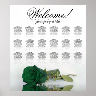 18 Tableau Élégant Rose vert émeraude