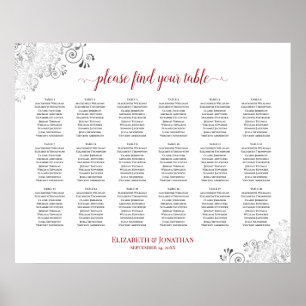 18 Tableau Frilly Blanc Mariage Plat Rouge
