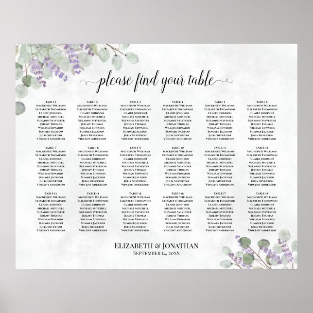 18 Tableau Mariage de lavande Eucalyptus (Devant)