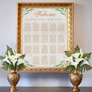 18 Tables Seating Chart Leaves Greenery Botanical 