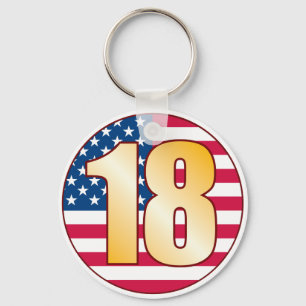 18 USA Gold Keychain