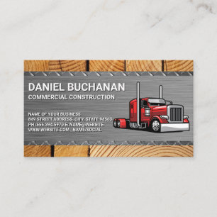 18 Wheeler Truck Driver Construction Business Card