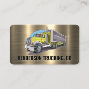 18 Wheeler Trucking   Metallic Gold  Business Card
