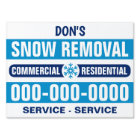 18" X 24" Bold Blue Snow Removal Plowing Yard