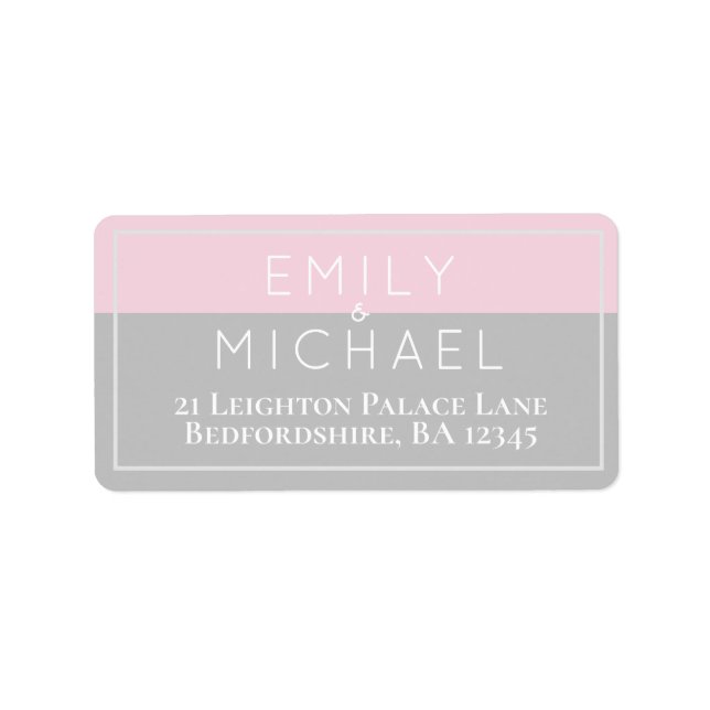 18 x Sucre rose Grey moderne Retours Étiquettes d' (Devant)