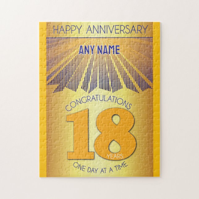 18 Year | AA 12 Step Anniversary Personalized Jigsaw Puzzle (Vertical)