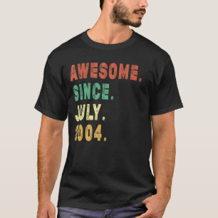 18 Year Old Awesome Since July 2004 18th Birthday T-Shirt