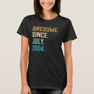18 Year Old Awesome Since July 2004 18th Birthday T-Shirt