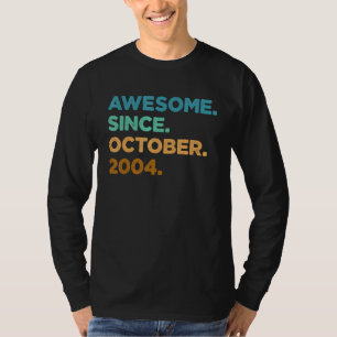 18 Year Old Awesome Since October 2004 18th Birth T-Shirt
