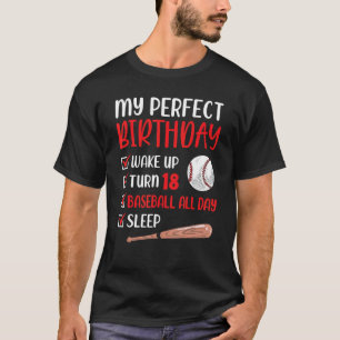18 Year Old Baseball Birthday Party 18th Boy Eight T-Shirt