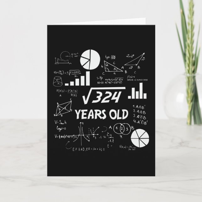 18 Year Old Bday Geeky Math 18th birthday Gift Card (Front)