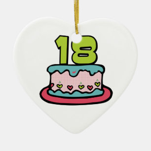 18 Year Old Birthday Cake Ceramic Ornament