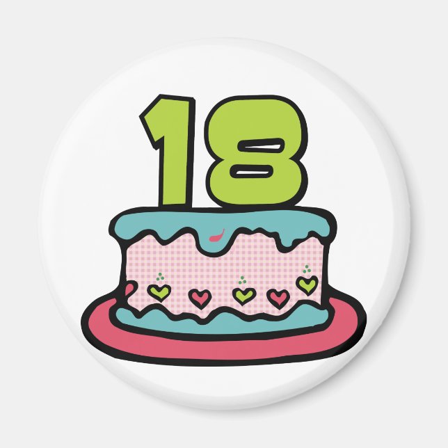 18 Year Old Birthday Cake Magnet (Front)