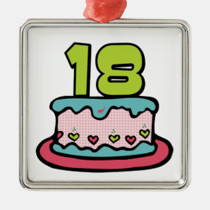 18 Year Old Birthday Cake Metal Ornament