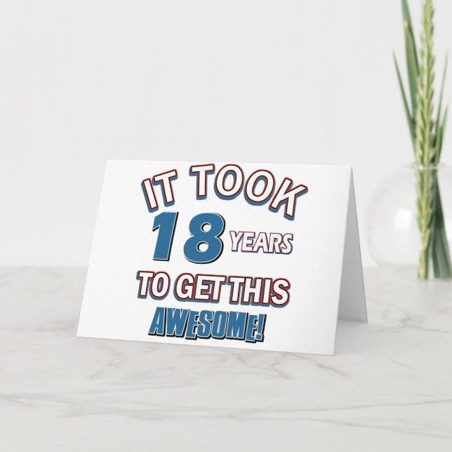 18 year old birthday designs card (Front)