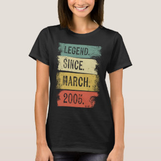18 Year Old  Legend Since March 2005 18th Birthday T-Shirt