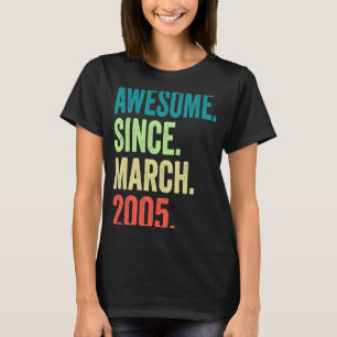 18 Year Old Vintage March 2005 18th Birthday Boy T-Shirt