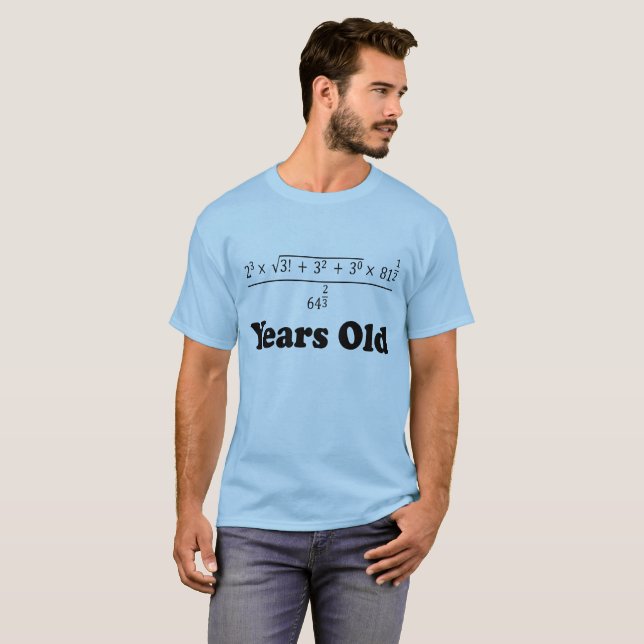 18 Years Old Algebra Equation Funny 18th Birthday T-Shirt (Front Full)