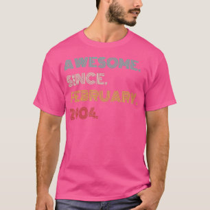 18 Years Old Awesome Since February 2004 18th Birt T-Shirt