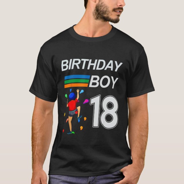 18 Years Old Birthday Bouldering Rock Climbing for T-Shirt (Front)
