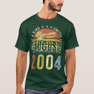 18 Years Old Funny Awesome Since August 2004 18th  T-Shirt