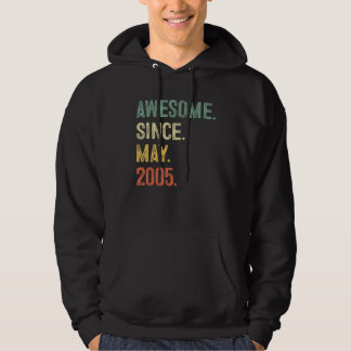 18 Years Old Gifts Awesome Since May 2005 18th Bir Hoodie