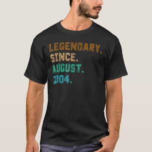 18 Years Old  Legend Since August 2004 18th Birthd T-Shirt