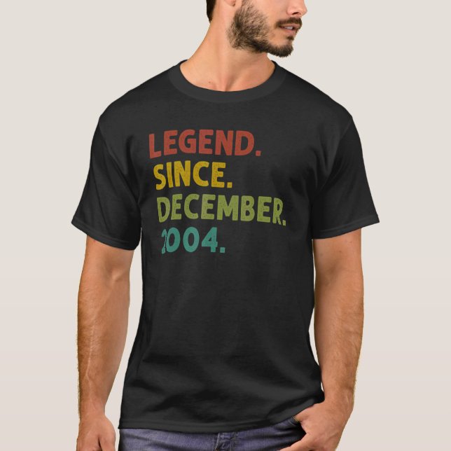 18 Years Old Legend Since December 2004 18th Birth T-Shirt (Front)