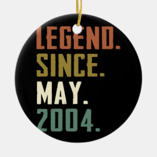 18 Years Old Legend Since May 2004 18th birthday Ceramic Ornament