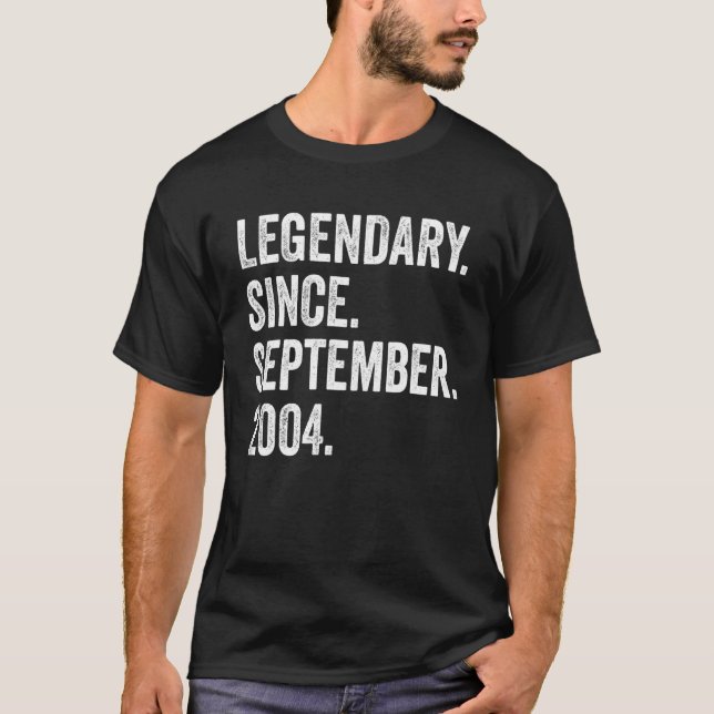 18 Years Old Legendary Since September 2004 18th B T-Shirt (Front)