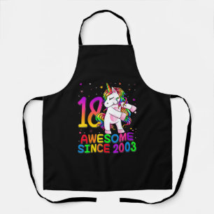 18 Years Old Unicorn Flossing 18th Birthday Girl U Apron