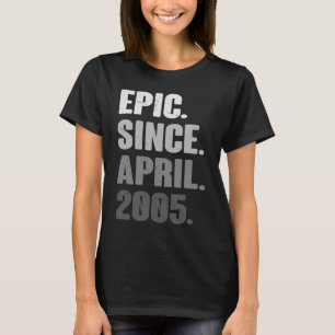 18 Years Old Vintage 2005 April Birthday 18th Deco T-Shirt