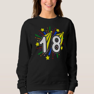 18 Years Old Vintage Number Eighteen 18th Birthday Sweatshirt