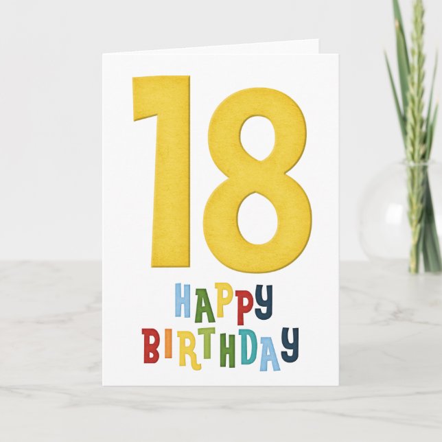 18e année D2 Bonne carte de voeux d'anniversaire (Devant)